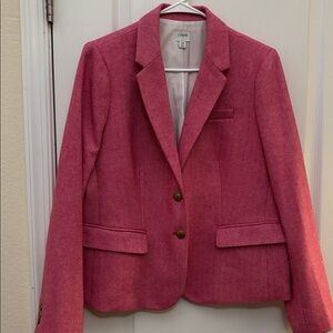 New J. CREW Red Tweed Blazer Jacket Lined Pockets 2-Button